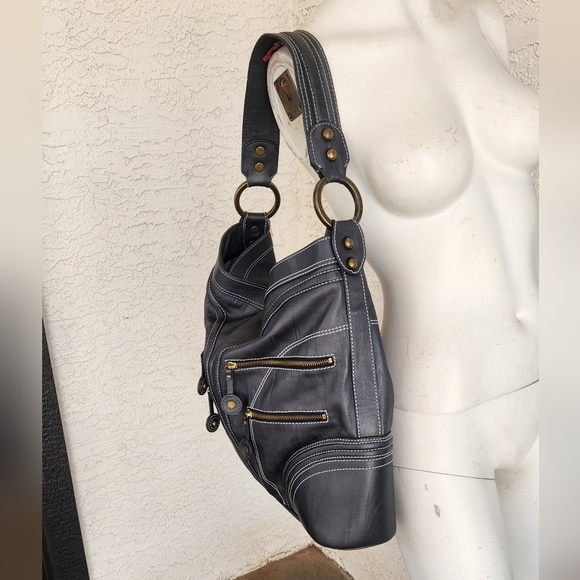 ISABELLA FIORE SUPER SOFT LEATHER HOBO BIG BAG - Picture 2 of 12